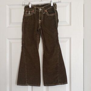True Religion Green Corduroy Flare Pants